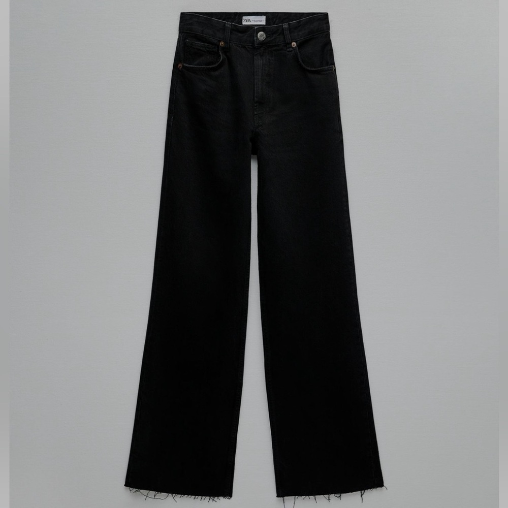 Zara Black Flare Wide Leg Jeans